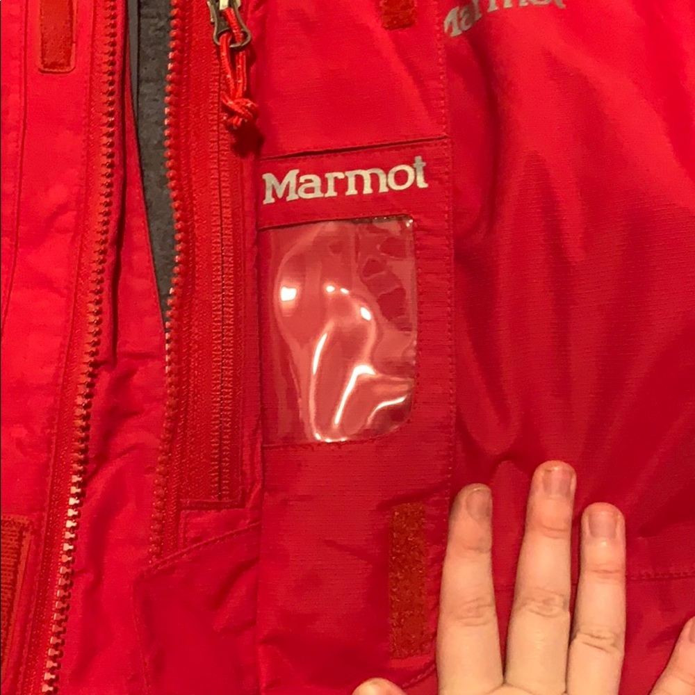 EUC Marmot red, white, and grey ski jacket men’s L - Picture 7 of 13